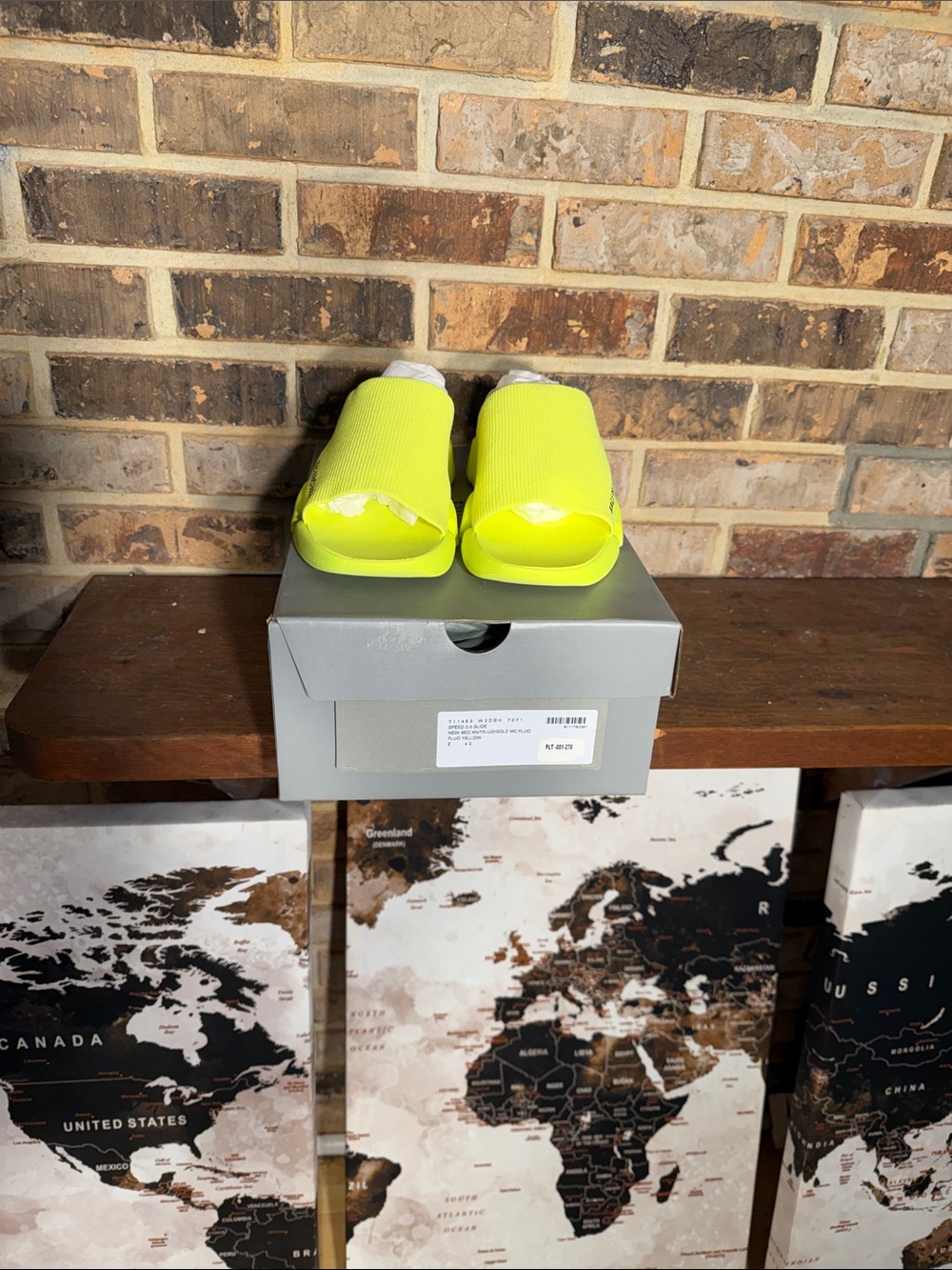 Balenciaga Neon Yellow Slip-On Mesh Sandals